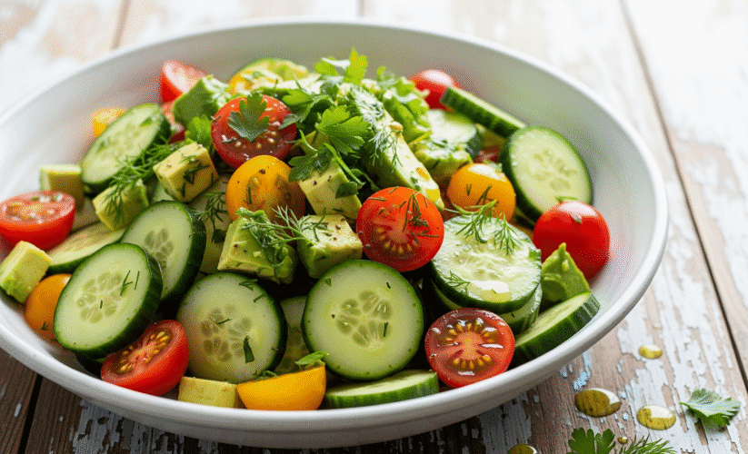 Cucumber Tomato Avocado Salad: A Quick Bite of Pure Freshness in 20 Minutes