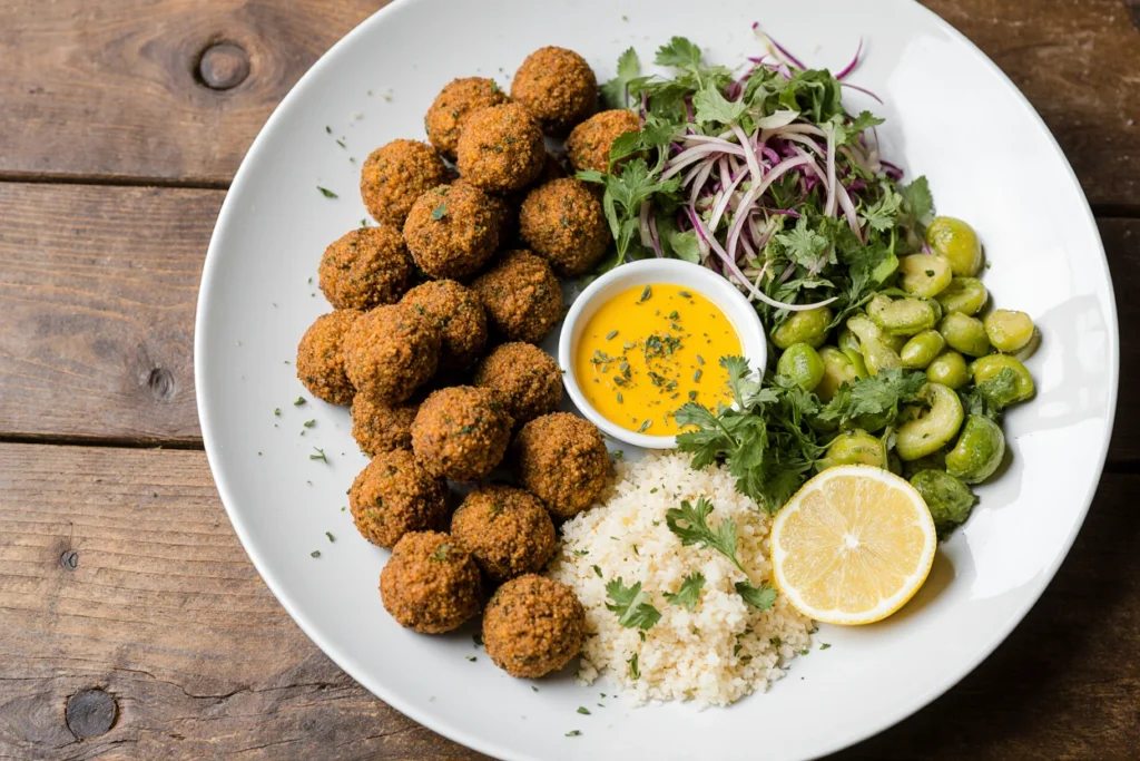 Contemporary falafel serving options