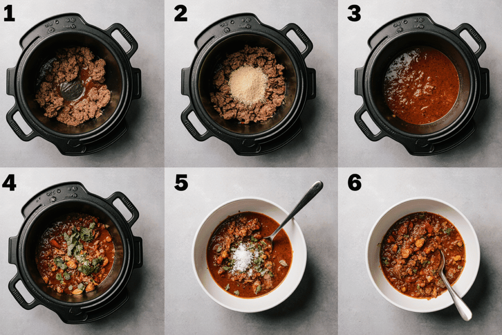 Slow Cooker Chili steps