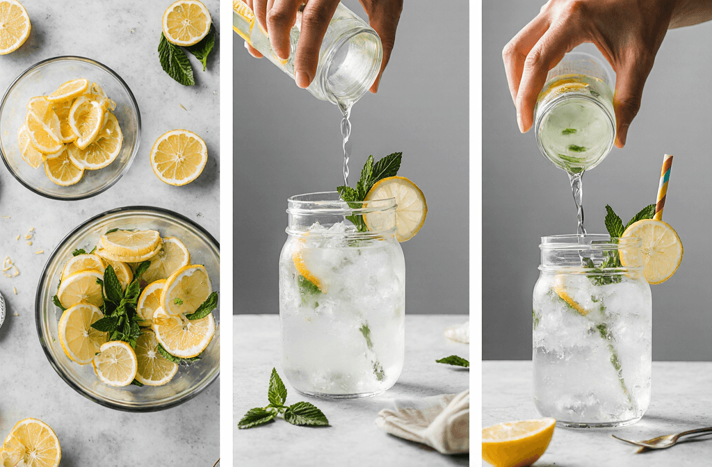 Step-by-step lemonade preparation