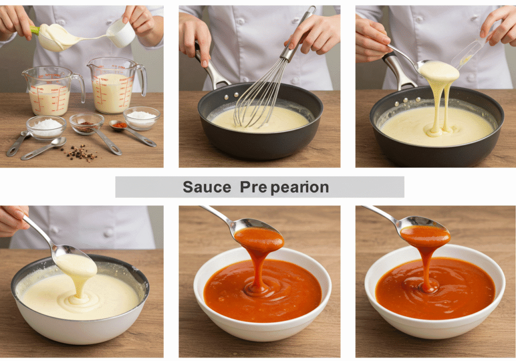 Step-by-step stir-fry sauce preparation
