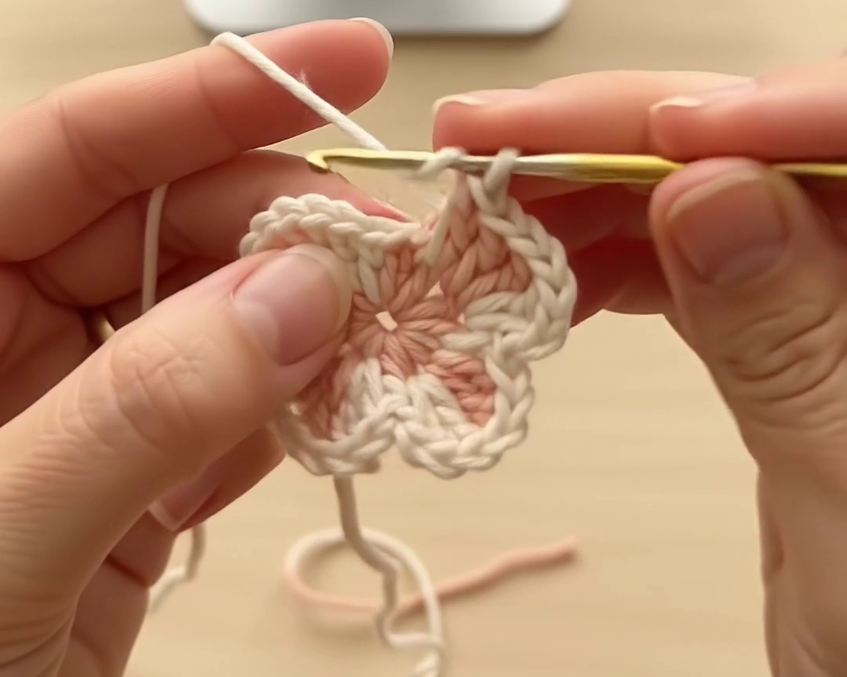 Crochet the flowers